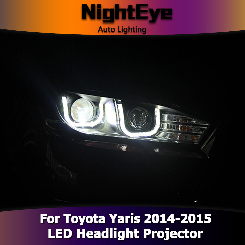 NightEye Toyota Yaris Headlights 2014 2015 New Yaris LED Headlight