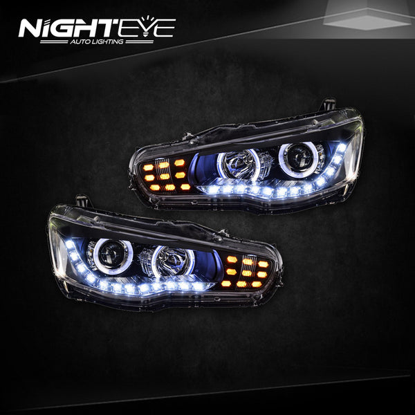 Lancer x led фары