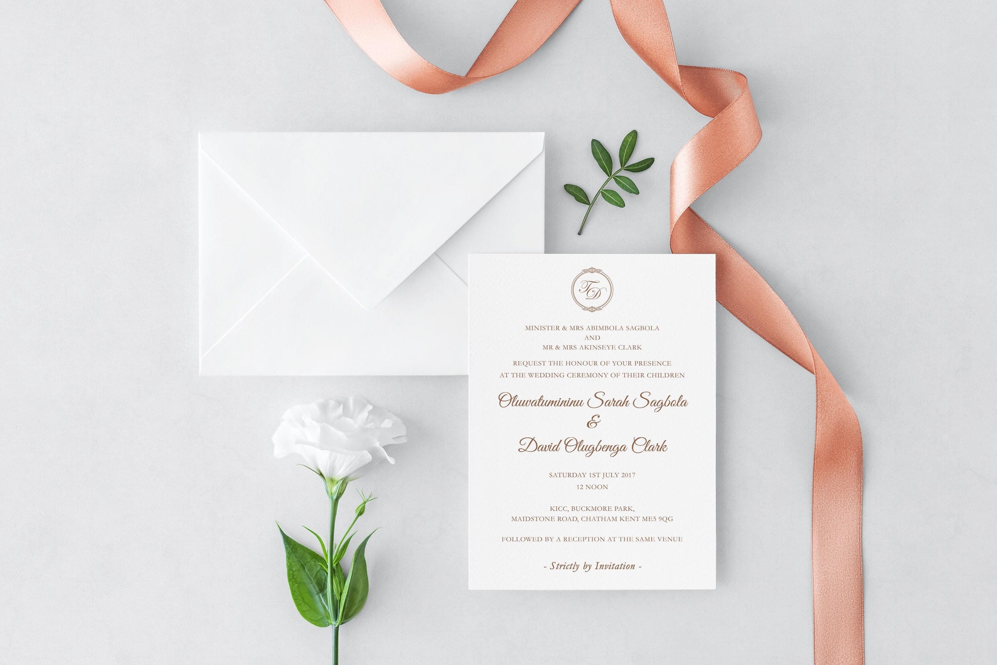 monogram wedding invitations