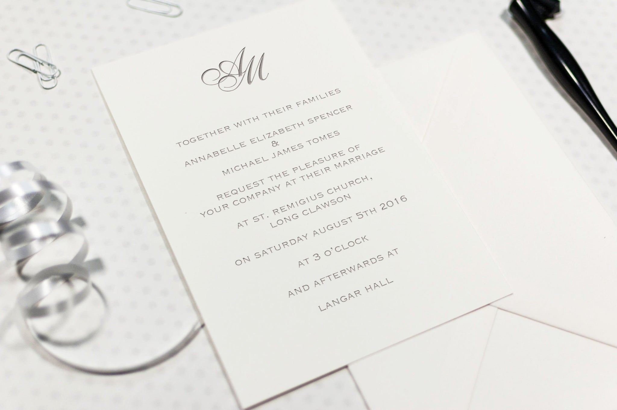 Classic Monogram Wedding Invitations 8