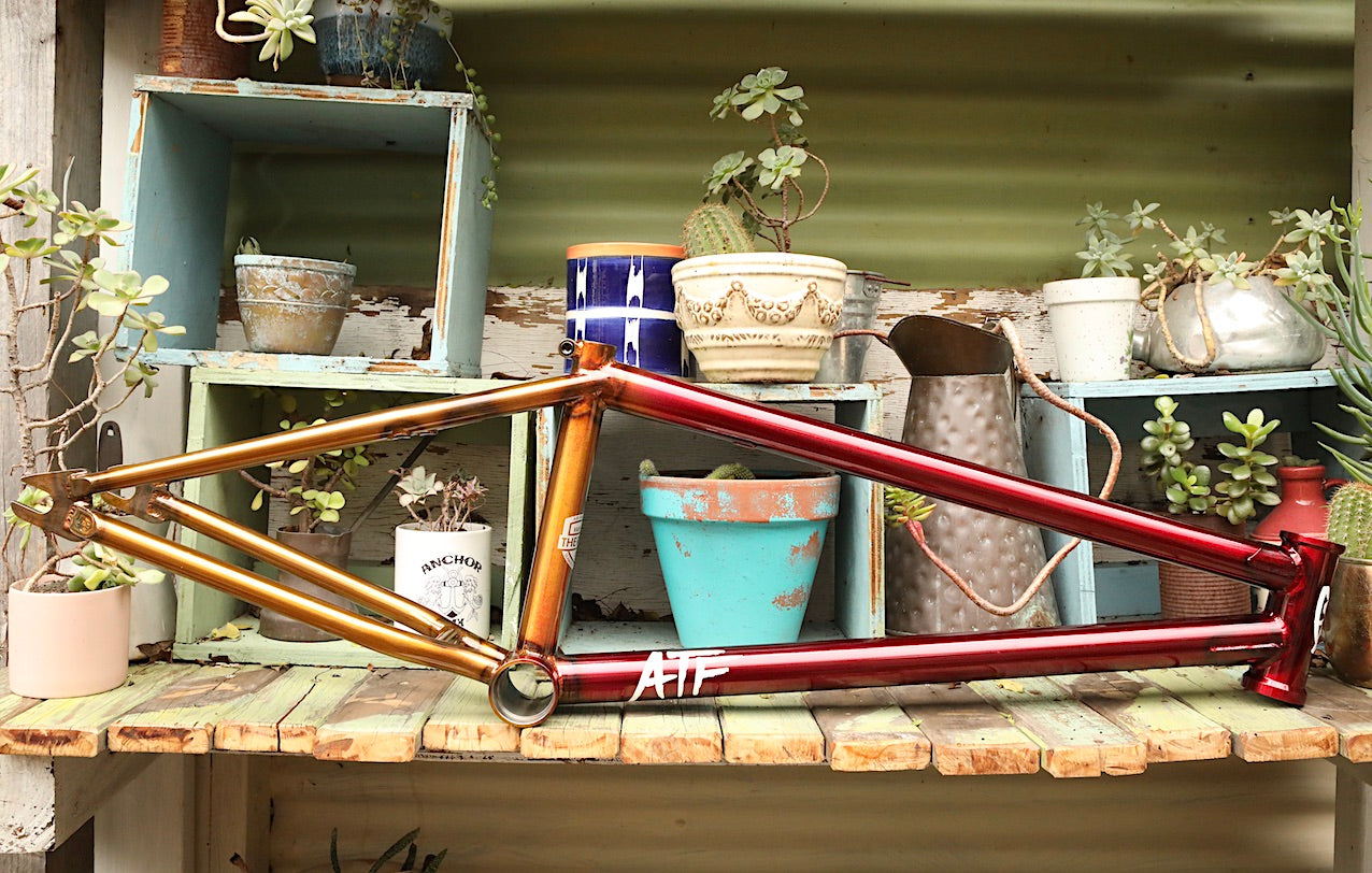 S M Bikes Atf Frame Red Gold Anchor Bmx