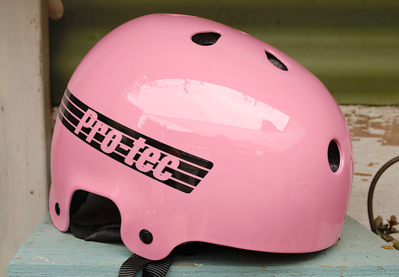 light pink helmet