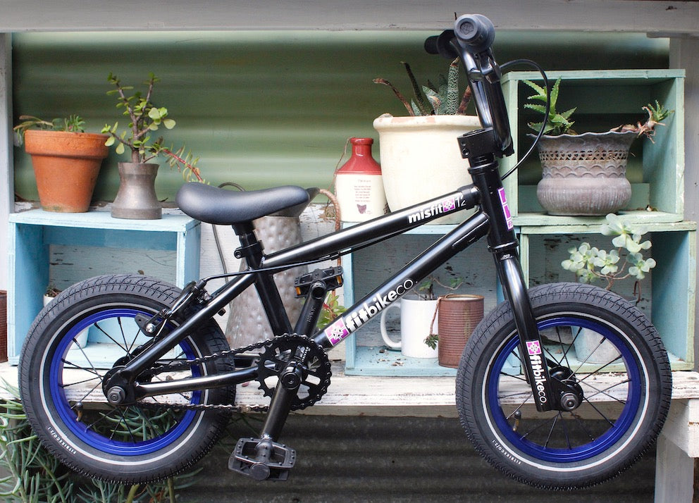 black and blue bmx bike