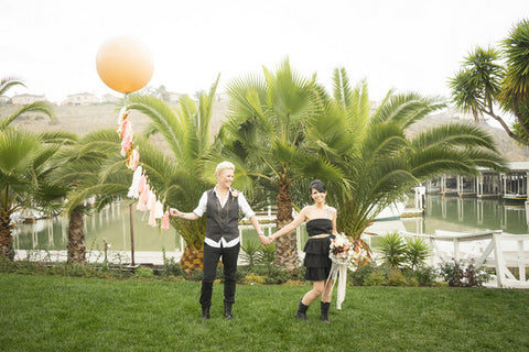 Couple at marina front venue