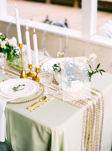 mint green tablecloth