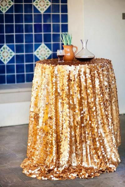 gold matte sequin tablecloth