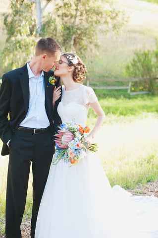 Couple on wedding day