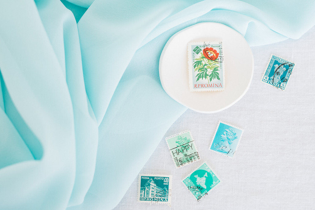 aqua table runner