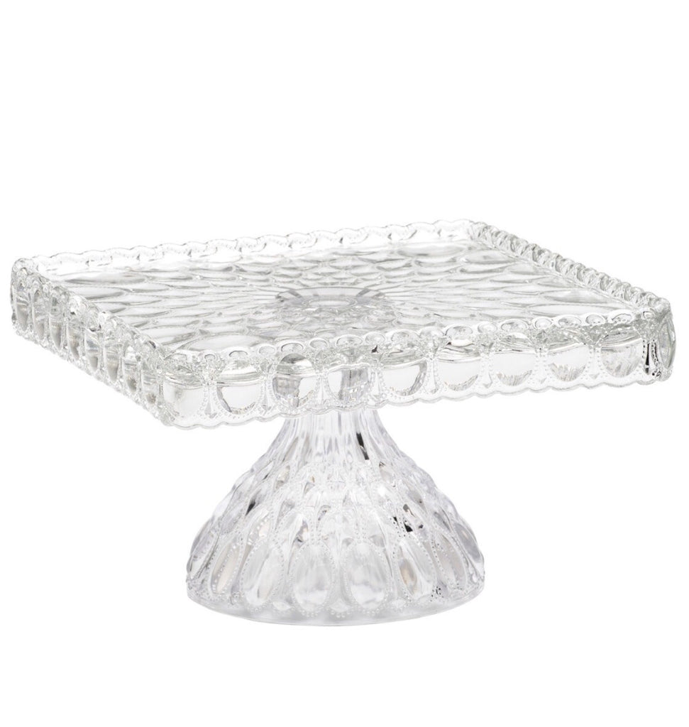 wexford glass cake stand with cover