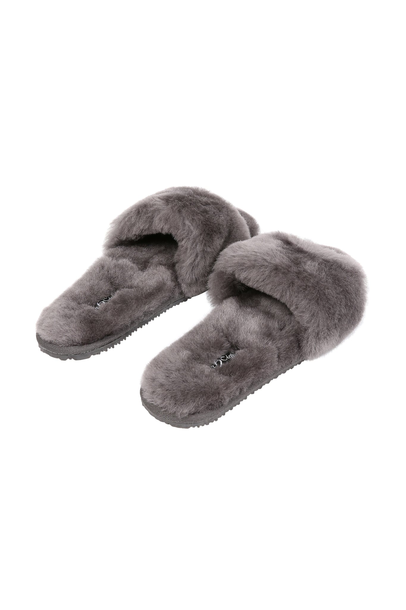 Sheepskin Grey Slider Slippers – fur5eight