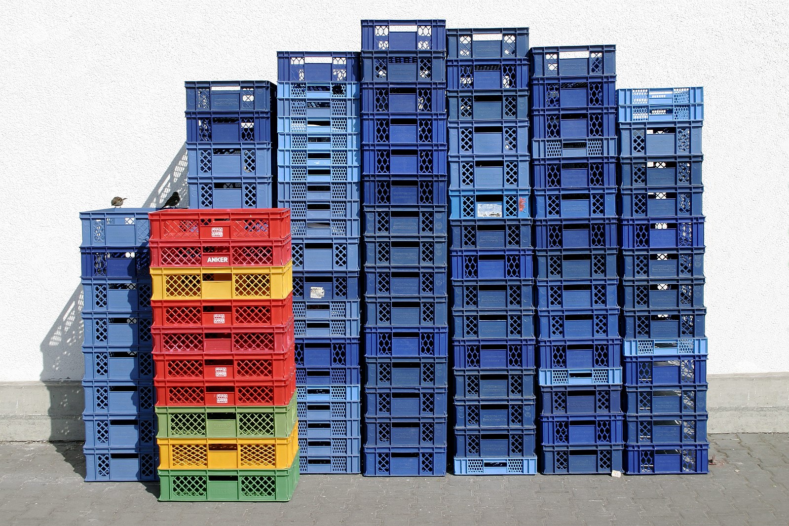 Stack of Plastic Crates