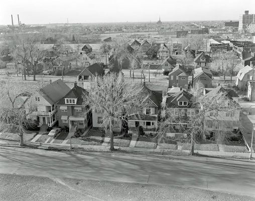 Poletown 1981 neighborhood of homes.