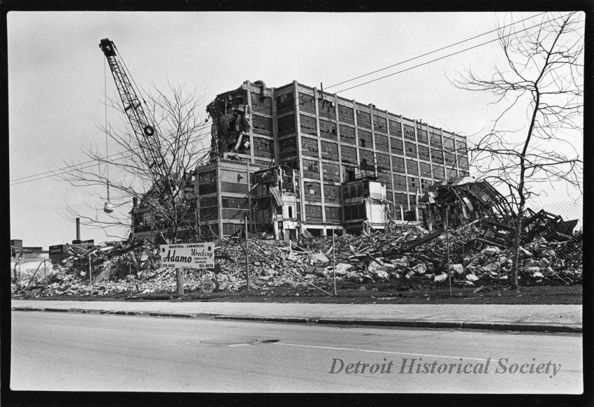 Dodge Main Factory in Poletown Detroit being torn down in 1981.