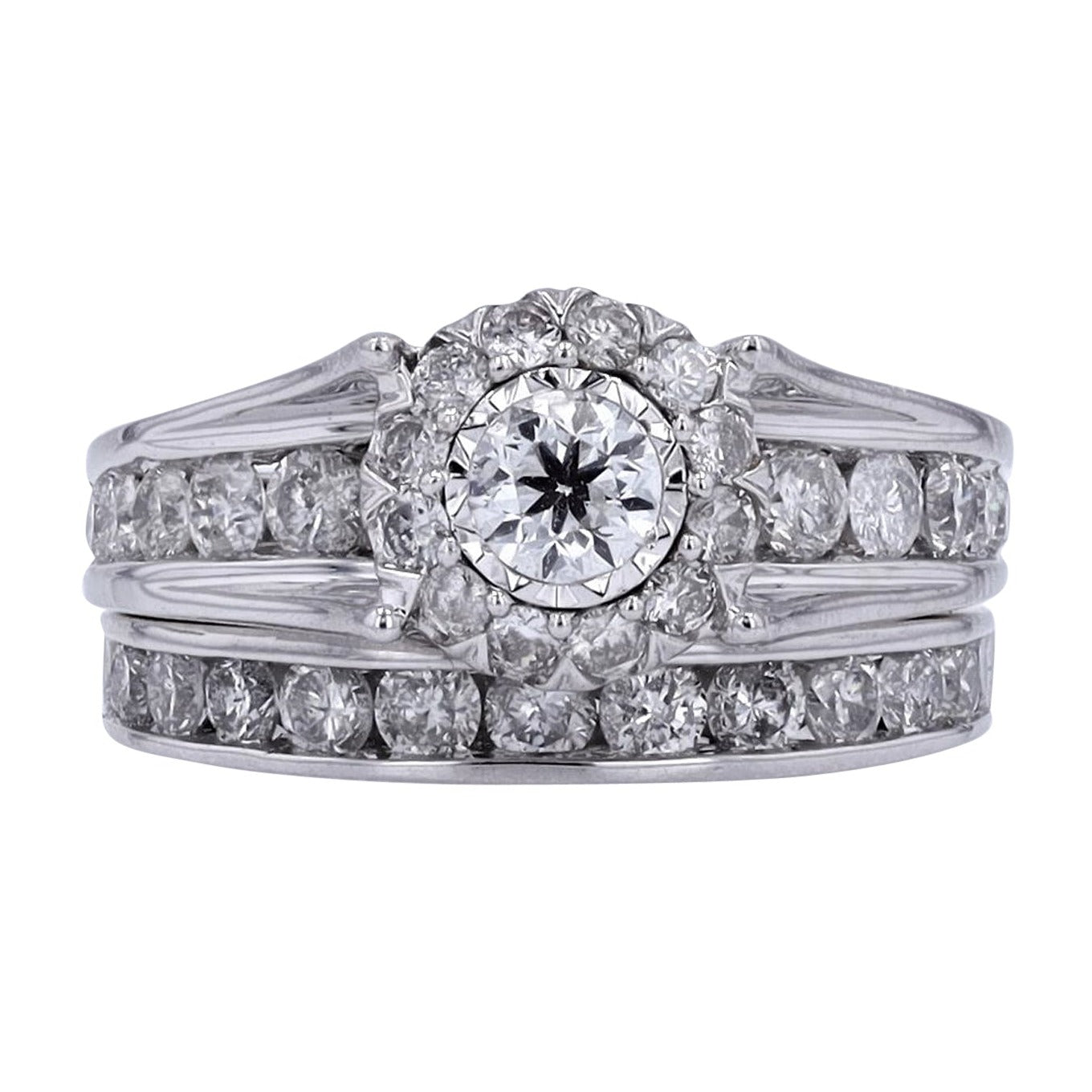 14K WG 2 CTW Diamond Bridal Set