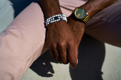 An image of the Howlite white beaded bracelet