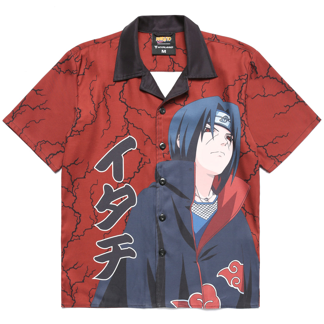 NARUTO ITACHI THUNDER BUTTON UP SHIRT (MAROON) – Hypland