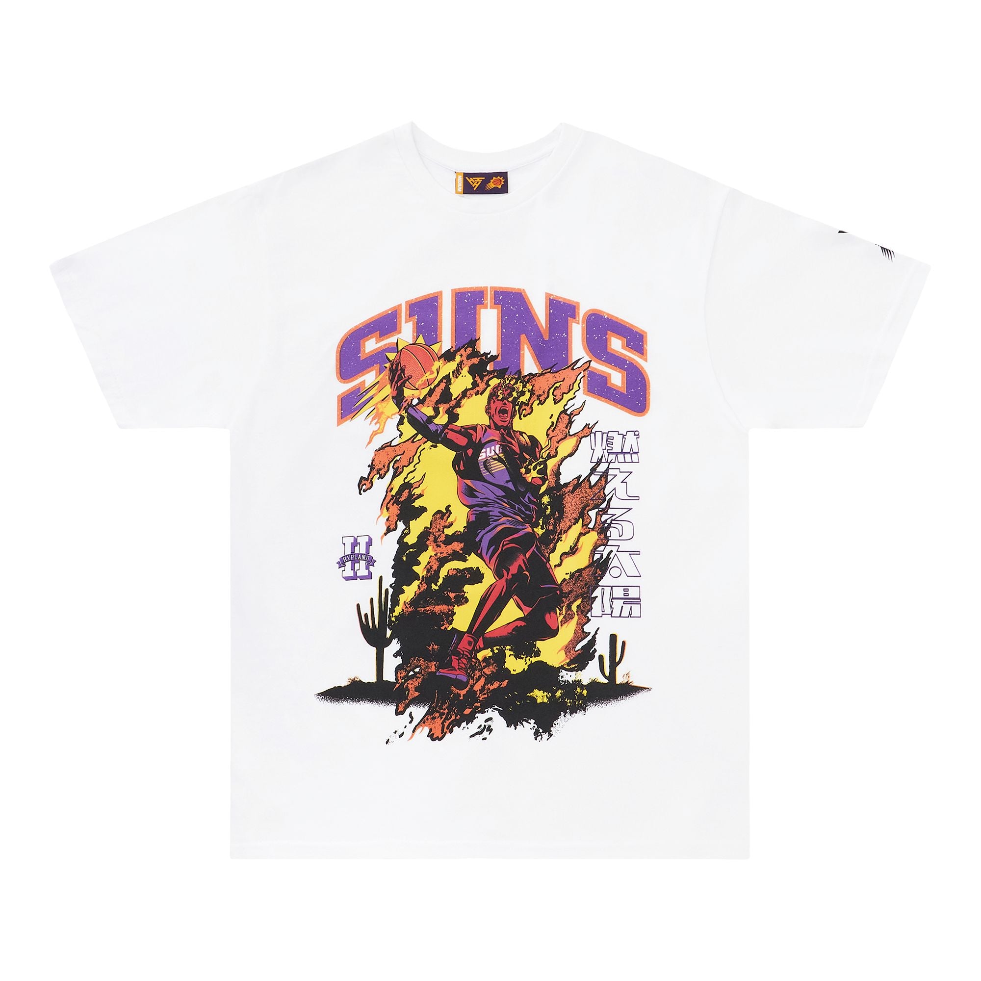 NBA PHOENIX SUNS FLAMING EURO STEP TSHIRT (WHITE)