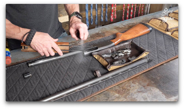 cleaning forend rails Remington 870 shotgun