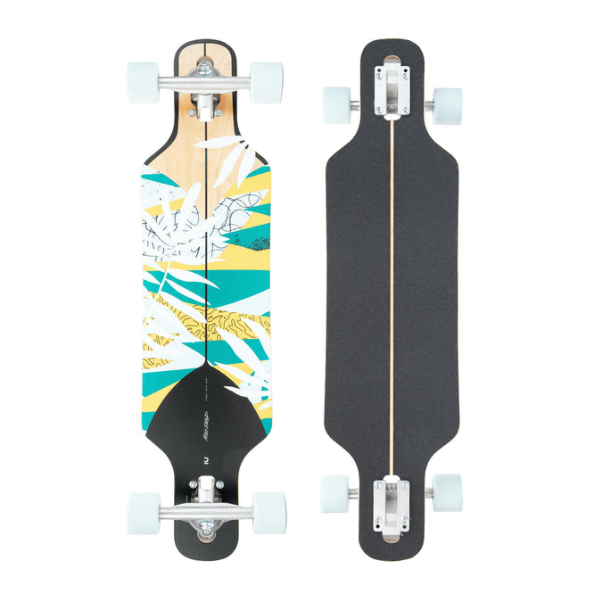 ik wil Tenslotte bibliotheek Oxelo Drop 100 Floral Complete Longboard Skateboard 32.3''x9.1'' | Decathlon