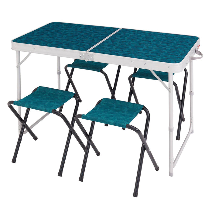 Camping Folding Table With 4 Stools Decathlon