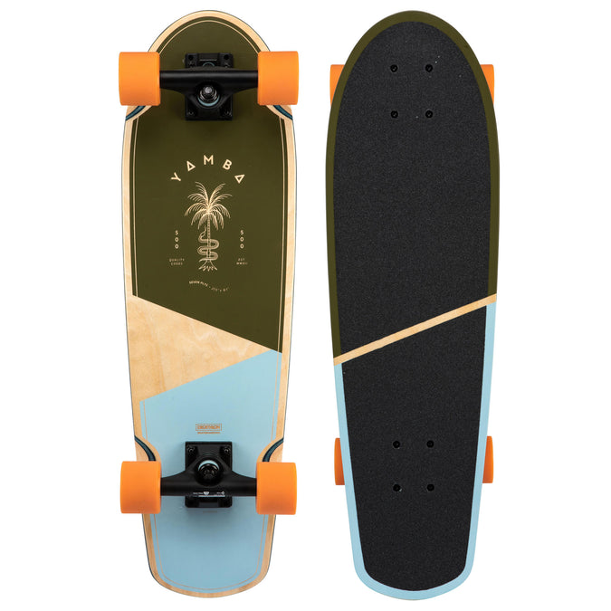 beweging paus Donder Oxelo Yamba 500, Complete Cruiser Palm Wood Longboard Skateboard | Decathlon