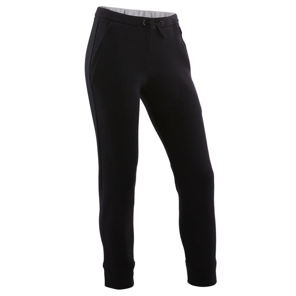 Domyos 500, Warm Breathable Slim Zip-Pocket Cotton Gym Pants, Girls ...