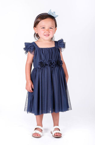 popatu rosette tulle dress