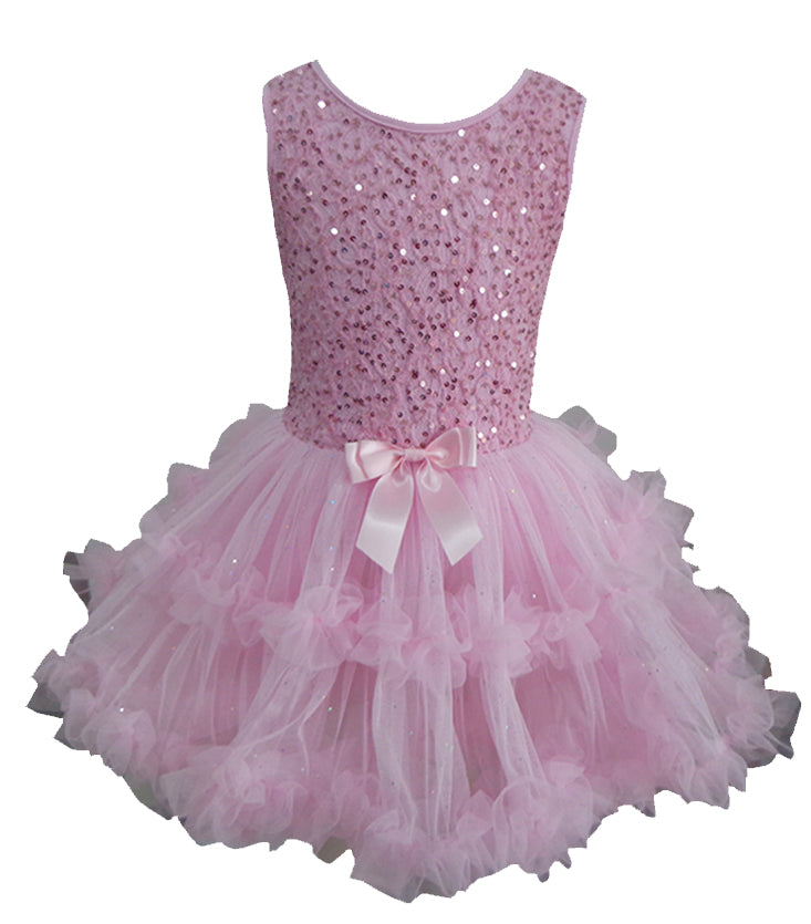 girls pink glitter dress