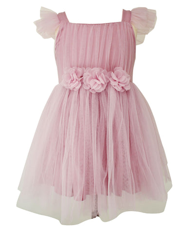 popatu rosette tulle dress