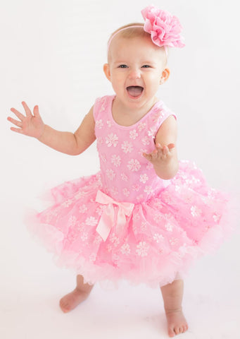 popatu rosette tulle dress