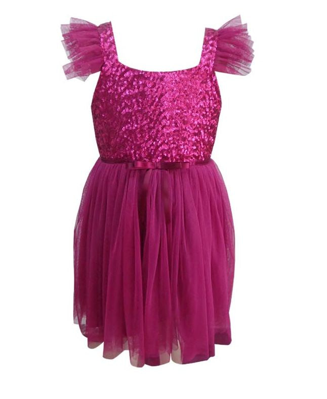 magenta sequin dress