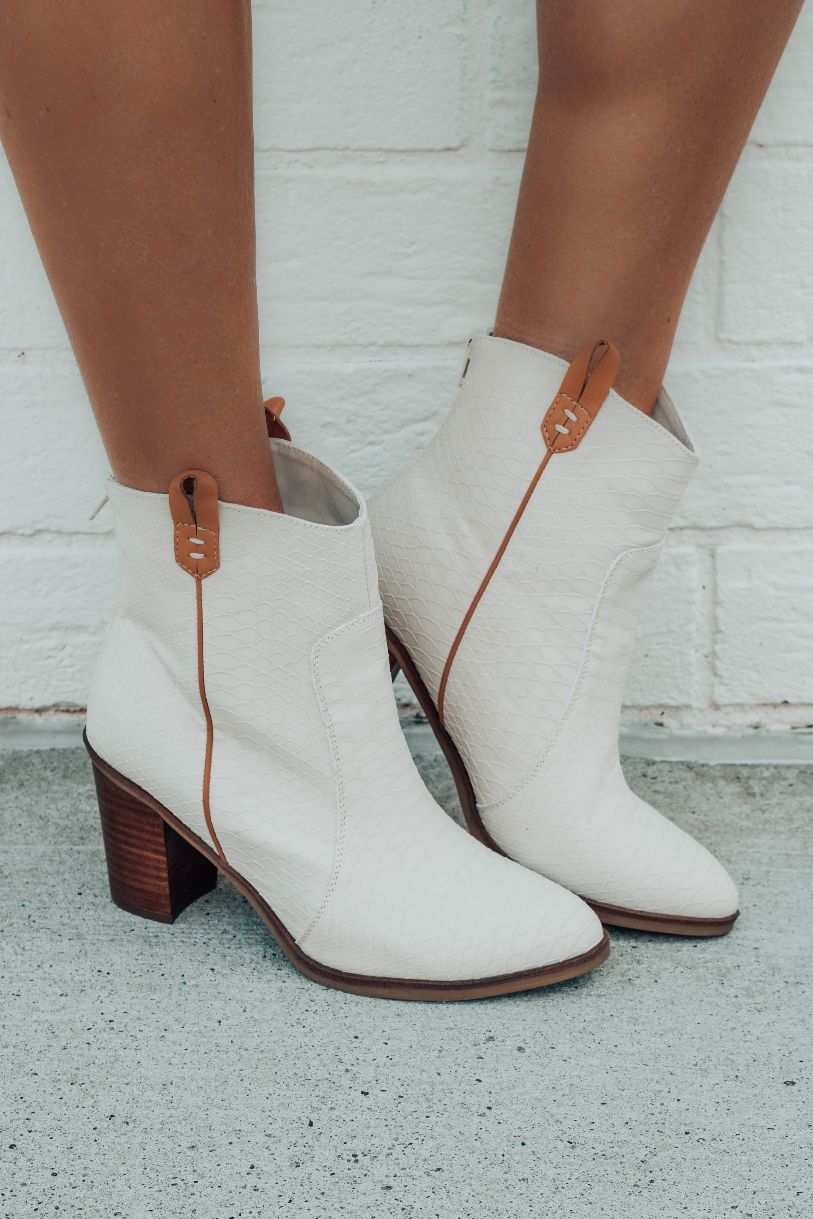 Susanna Western Python Piped Leather Bootie