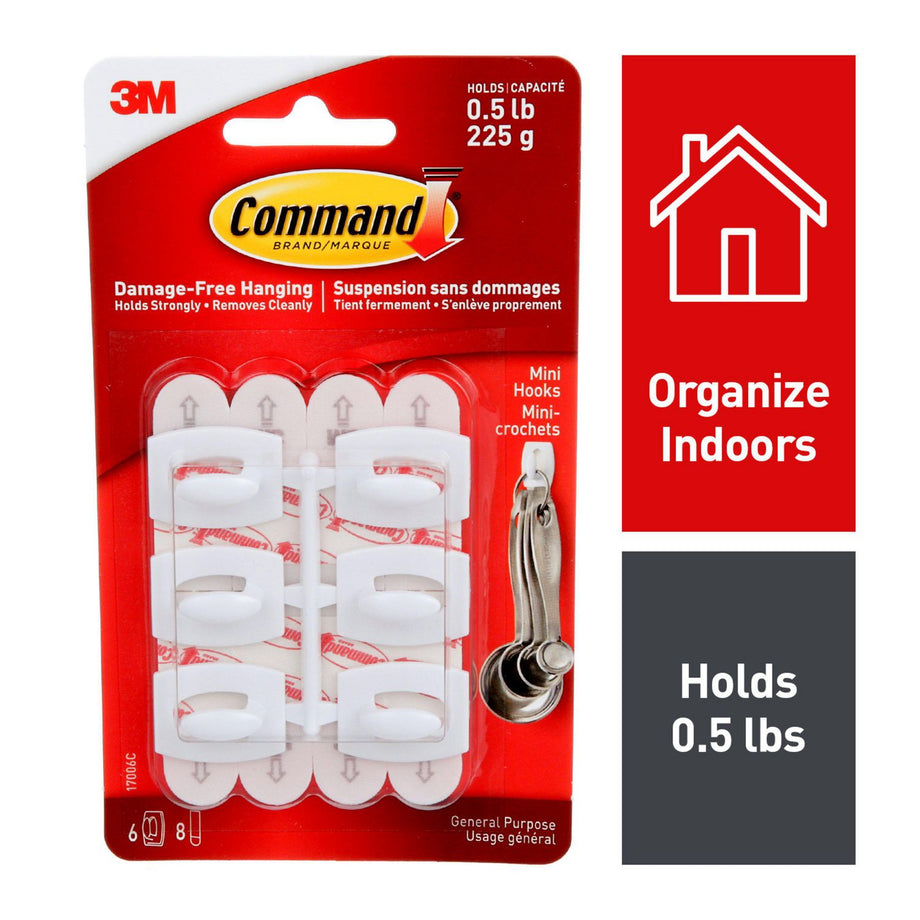 Command™ Traditional Hook 17053BN-C, Large, Brushed Nickel, 5 lb (2.3 kg),  1 Hook, 2 Strips