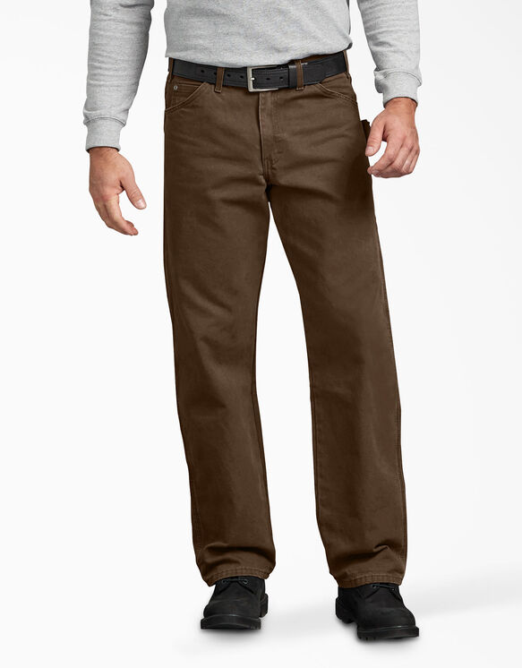 Relaxed Fit Heavyweight Duck Carpenter Pants, Rinsed Moss Green