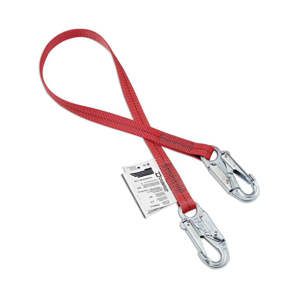 Polyester web lanyard with a Shock Pack energy absorber, 200-386 lb