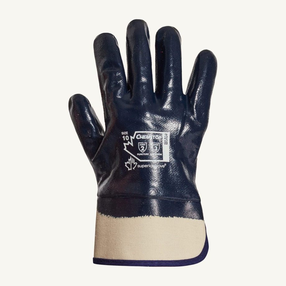 Winter Gloves - Superior Glove North Sea Cotton Jersey/Nitrile Rubber Fleece  Lining Gauntlet Cuff, N230FL