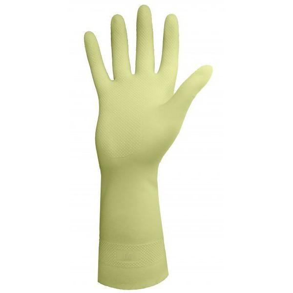 RONCO DURA-FIT™ Latex Reusable Glove, Flocklined; Yellow; 12/pairs