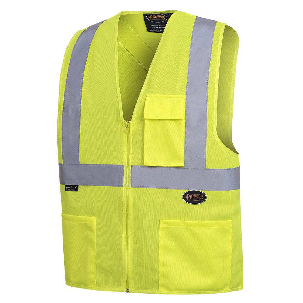 Safety Vest - Pioneer Hi-Viz Orange Front Zip Safety Vest with 2 Tape –  Hansler Smith