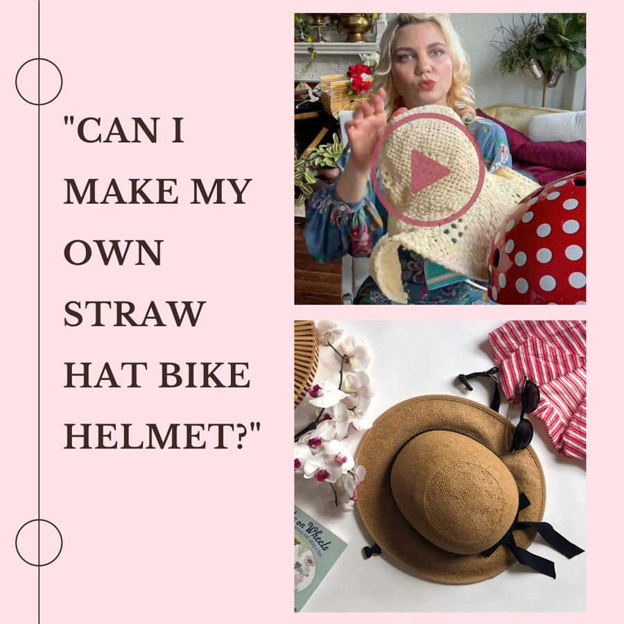 diy straw hat bike helmet