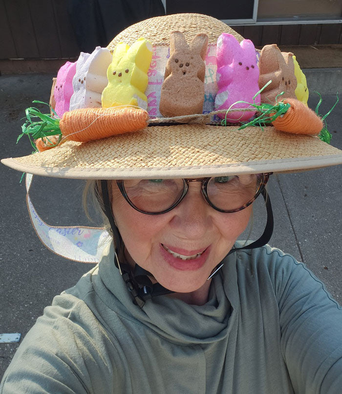 Sheryl's winning entry to the Easter Bonnet Contest