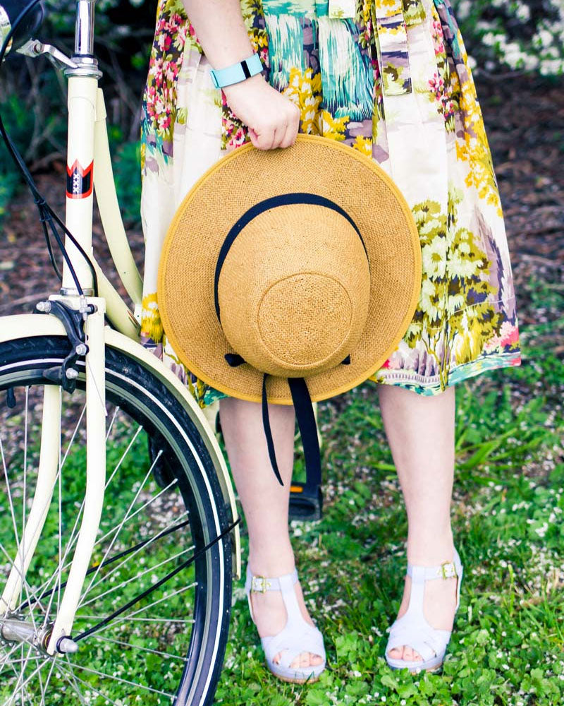 Straw Hat Bike Helmet Shibori Blue – Bike Pretty