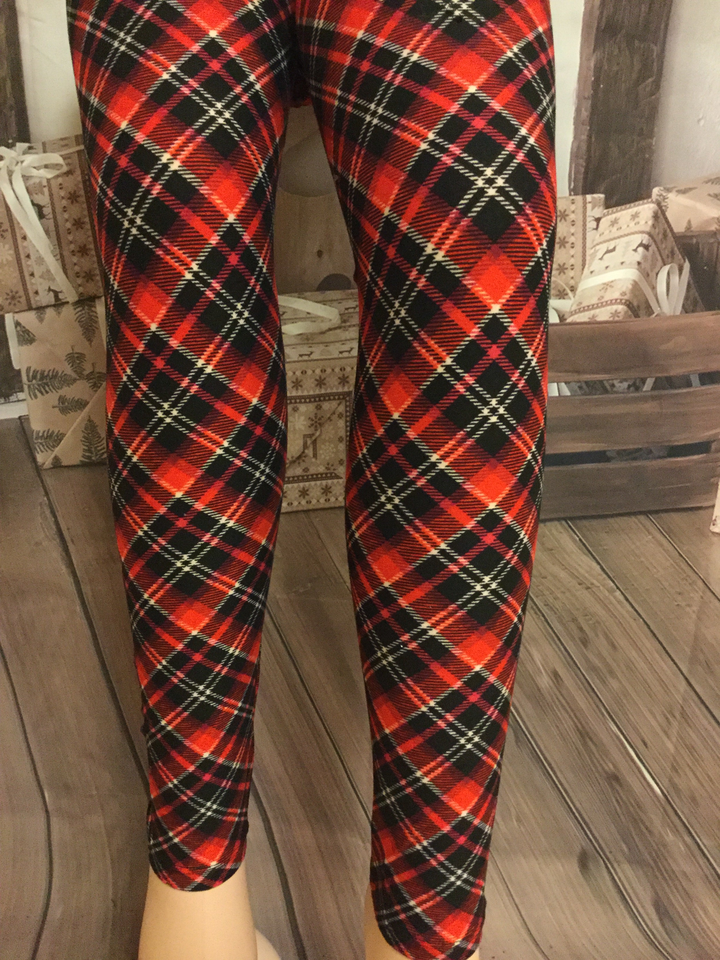 christmas plaid leggings