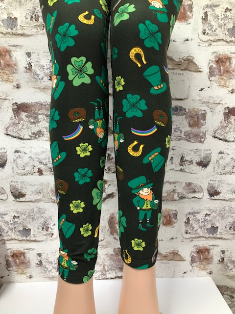 Saint Patrick's Plaid Printed Leggings