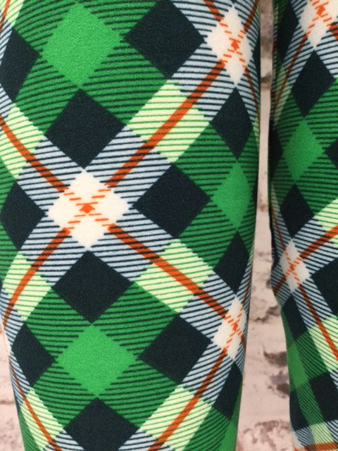 Orange You Plaid Printed Leggings