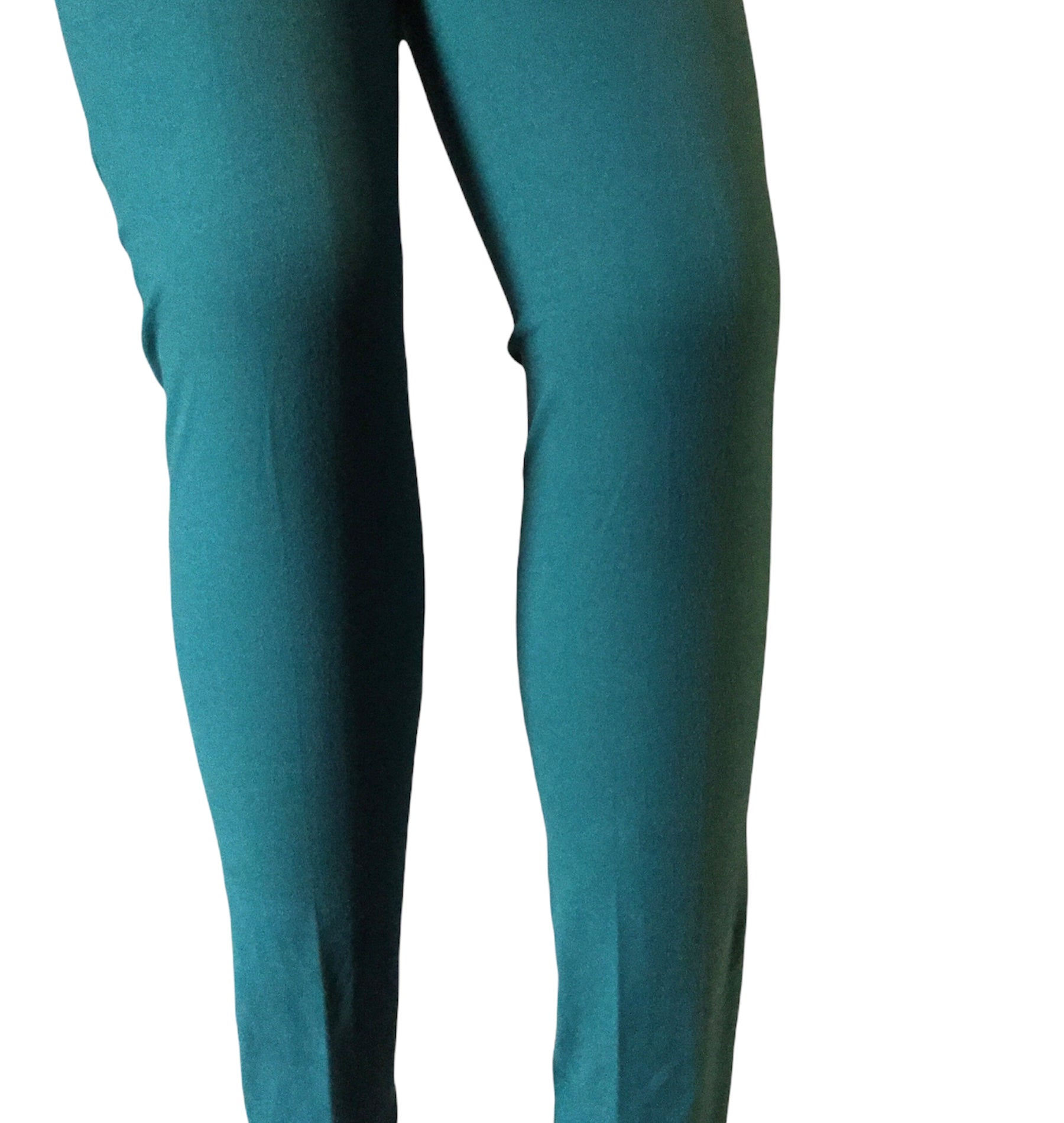 Women Solid Peacock Blue Ankle Length Leggings