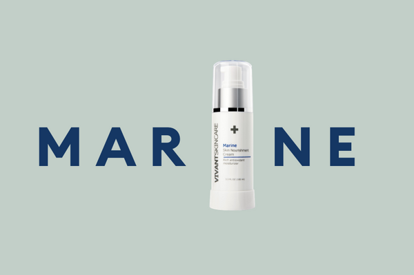 Vivant Skin Care's Marine Nourishment Cream on a green background