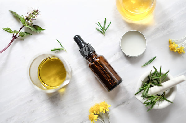 Facial oils and serum bottle