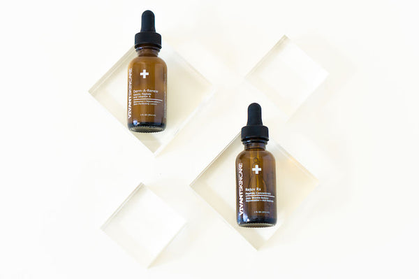 Two Vivant Skin Care serums, studio photo