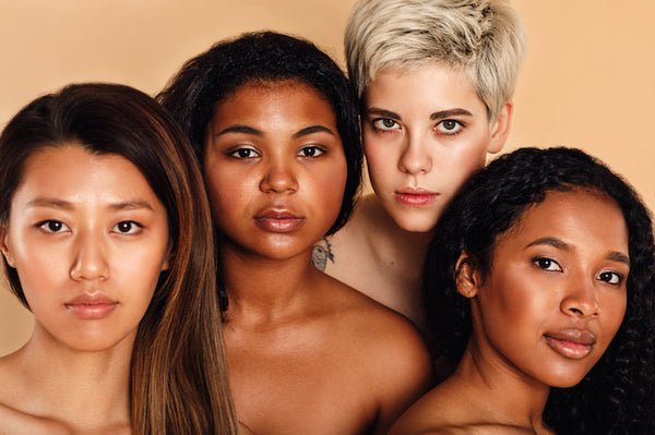 Beauty portrait of multiracial women. Fitzpatrick Scale