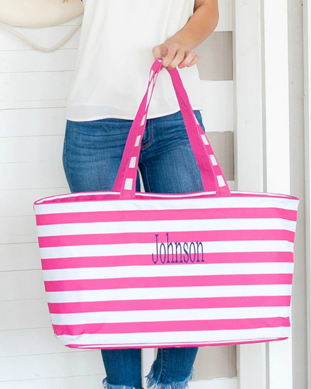 hot pink beach bag